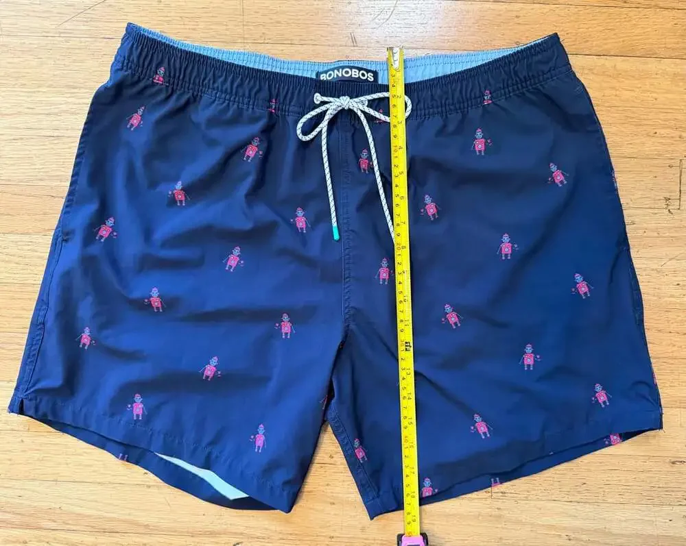 Bonobos Men’s XL Swim Trunks Navy Blue Robot Board Shorts